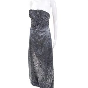 ($1,295) Luca Luca Strapless Grey Gown IT 42 US 2